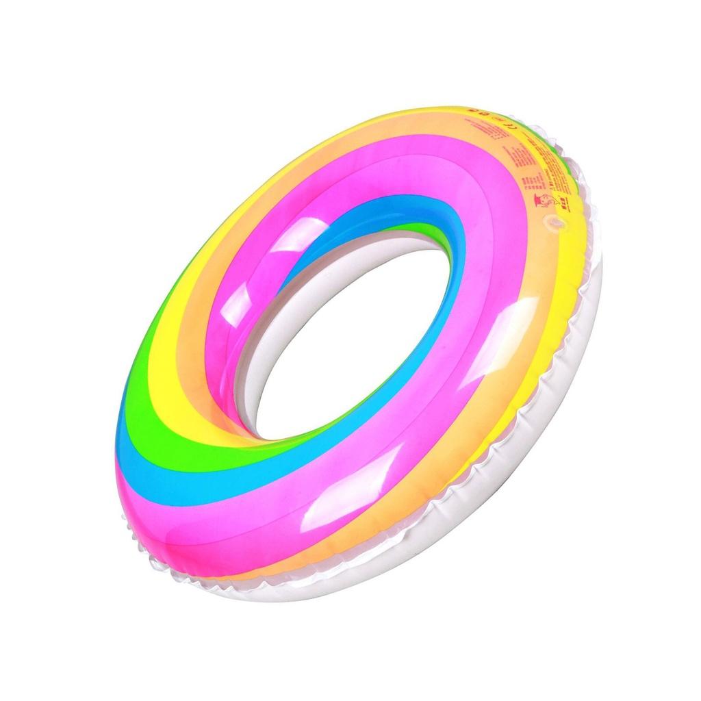 New Rainbow Inflatable Swimming Ring Swim Float Summer Beach Water Fun Pool Toys For Adults Children Kids S, M, L, XL