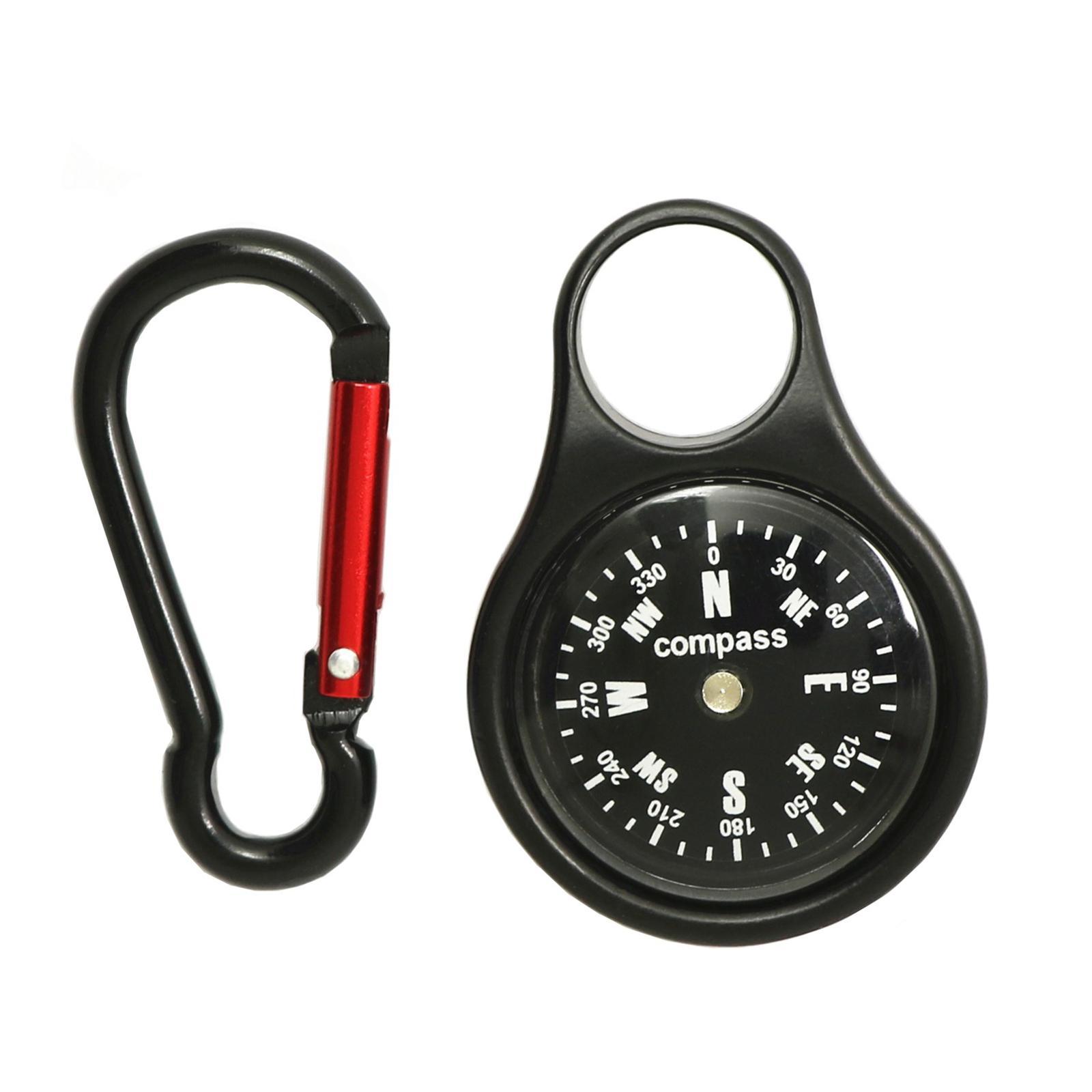 Portable Carabiner Compass Small Compass for Outdoors Emergency Survival Camping