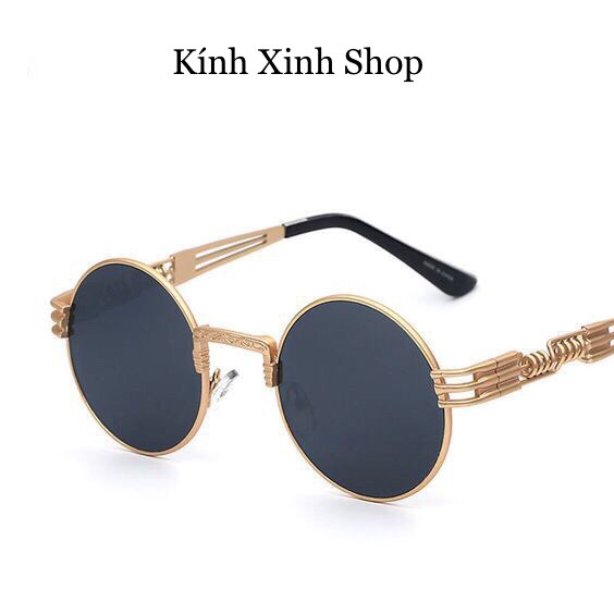 Kính mát/Kính râm Mắt tròn xoe Retro cao cấp + Tặng Tuavit Kính xinh Mini tiện lợi