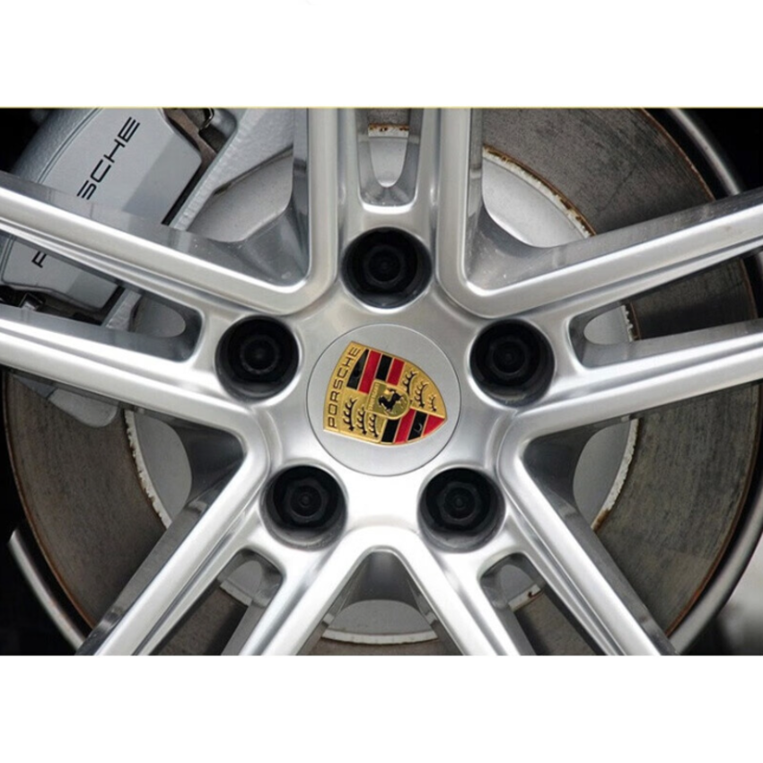 Logo chụp mâm, ốp lazang bánh xe ô tô Poscher đường kính 75mm và 65mm