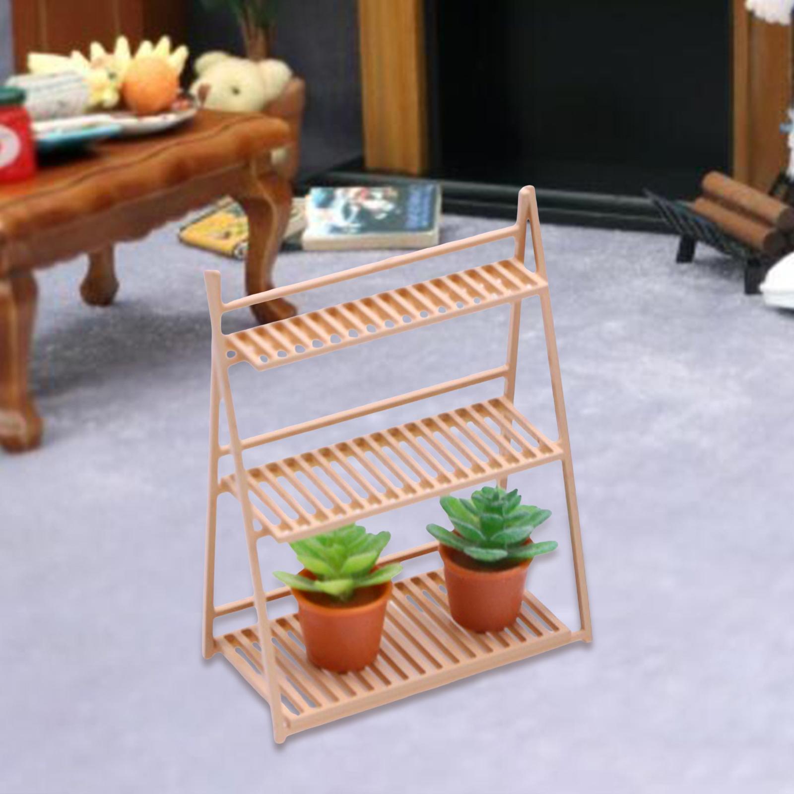 Dollhouse Flower Stand Dollhouse Furniture Accessories 3 Tier for Dollhouse
