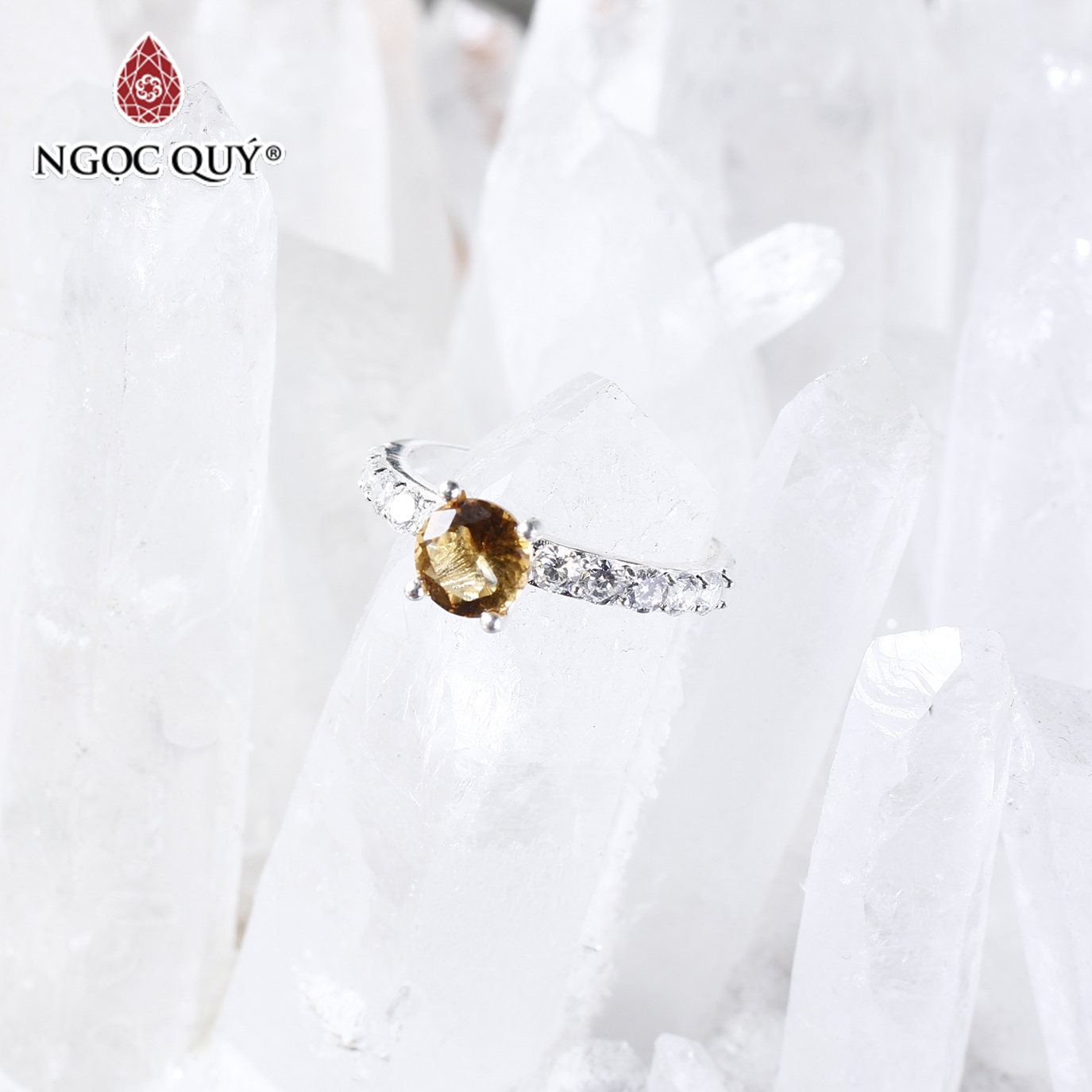 Nhẫn bạc nữ đá thiên nhiên - Ngọc Quý Gemstones - Citrine - Ni 18