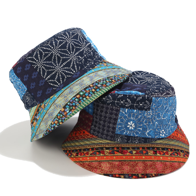 Mũ Bucket Vành Ngắn Họa Tiết Thổ Cẩm Nhiều Màu Phong Cách Bohemian - Mã NV012