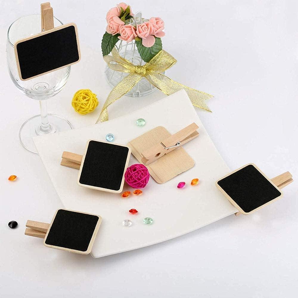 Bộ 50 bảng gỗ có kẹp, bảng nhỏ mini bảng ghi nhớ, bìa đựng ảnh bằng gỗ, làm đồ trang trí bàn, đựng thiệp, bảng tên, chậu thảo mộc, trang trí tiệc cưới