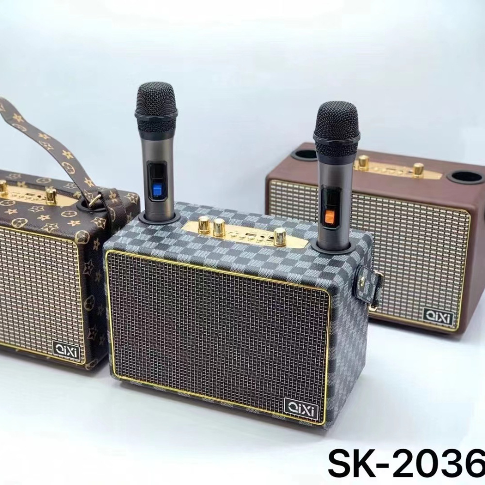 Loa Bluetooth Karaoke SK-2036 , Tặng Kèm 2 Micro Không Dây Cao Cấp , Hát Karaoke Nghe Nhạc Bass mạnh