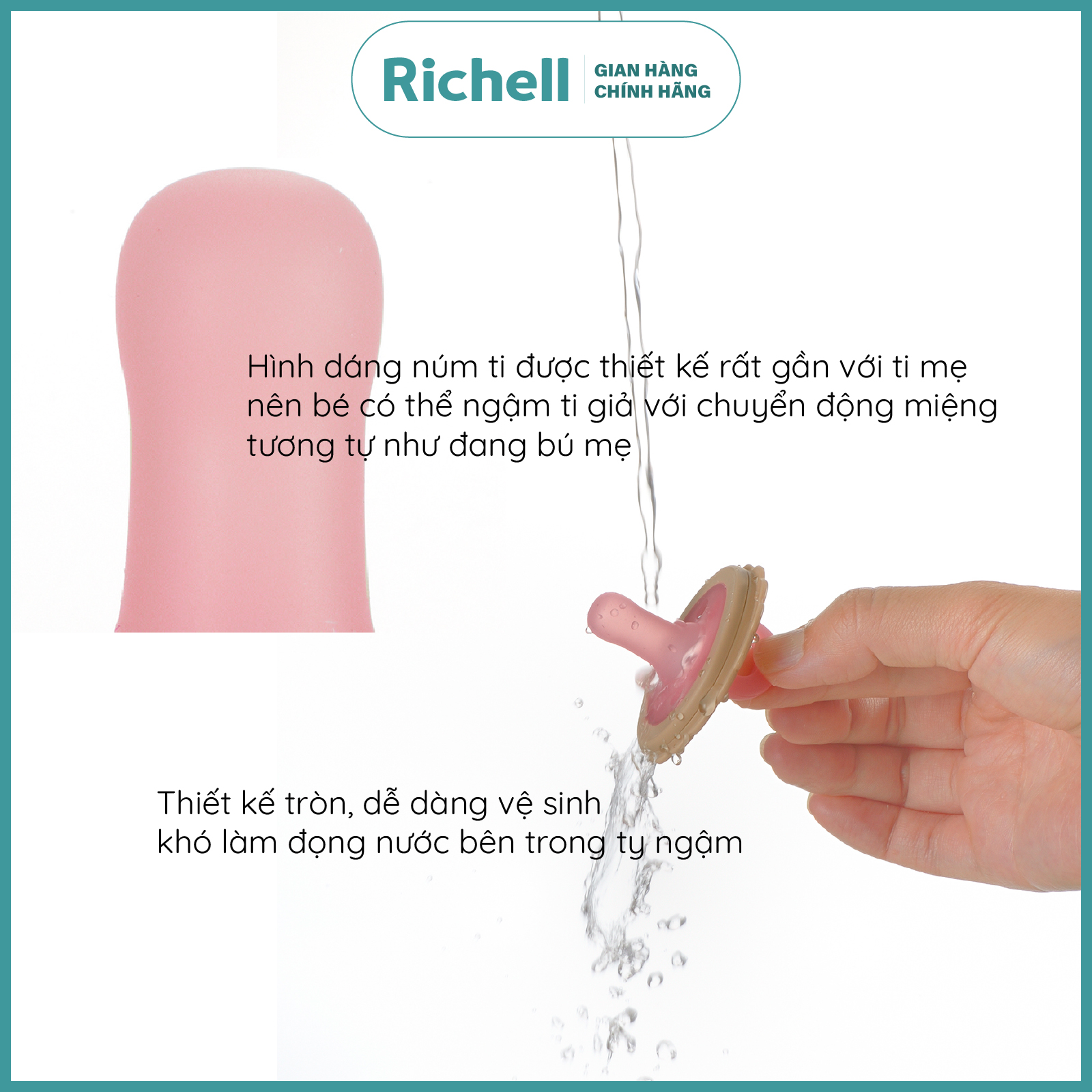 Ty ngậm Richell Nhật Bản cho bé từ 0 tháng có hộp đựng | Baby