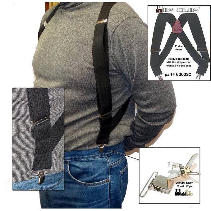 Dây đeo quần nam cao cấp bản 3.5cm, Dạng 2 điểm kẹp Holster Suspender Màu kem