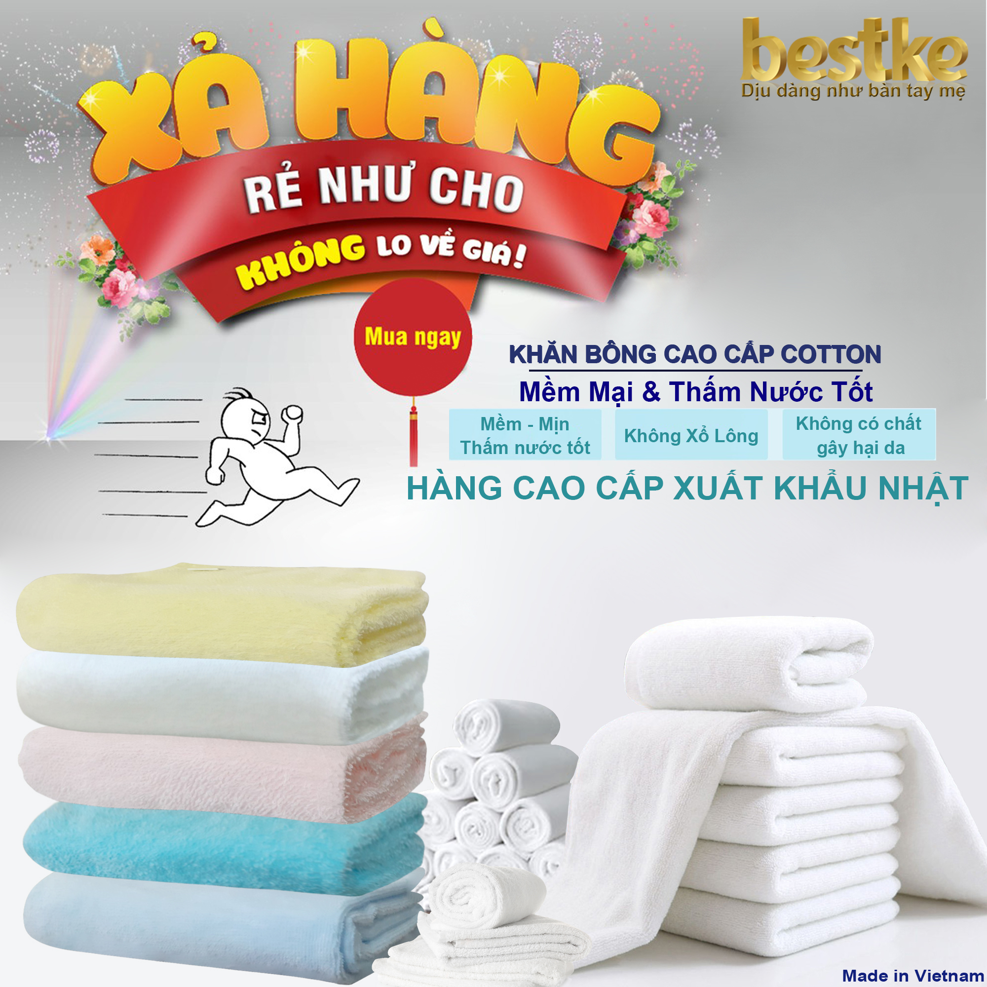 Combo 10 cái khăn gội bestke quấn đầu, màu trắng size 33*83cm