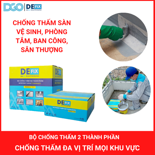 Chất chống thấm 2 thành phần DEFIX PROSEAL TC-1, chống thấm sàn vệ sinh, buồng tắm,..