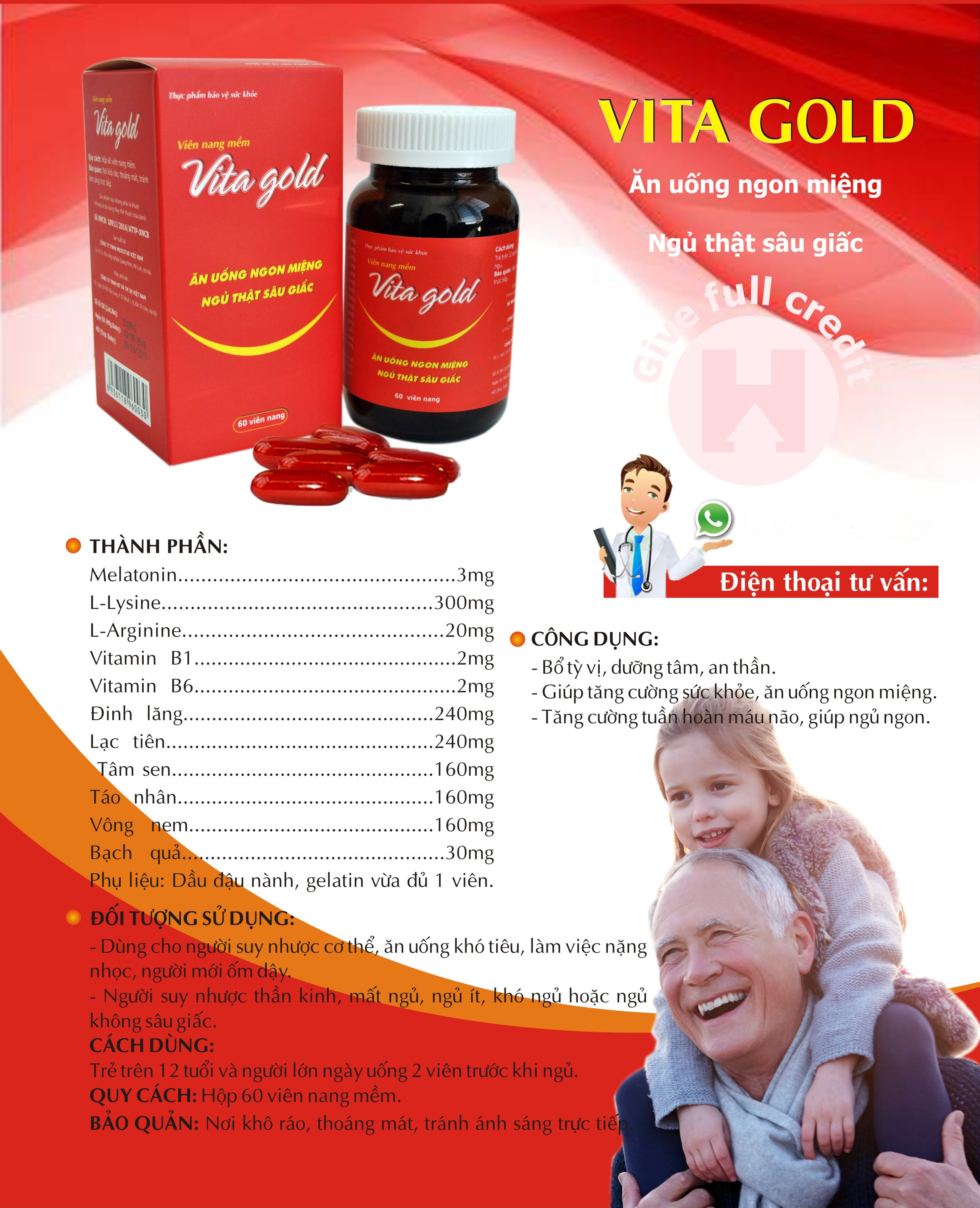 Thực Phẩm Bảo Vệ Sức Khỏe Vita Gold - Giúp Ăn Ngon Ngủ Sâu