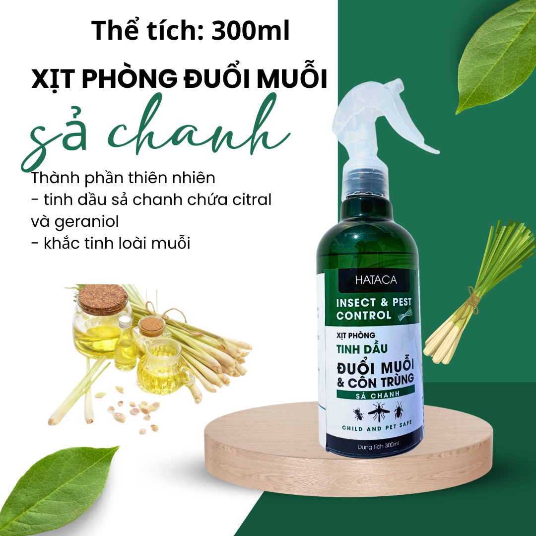 ( Thơm phòng/ đuổi muổi ) Bình xịt muỗi, côn trùng Hataca -100% thiên nhiên