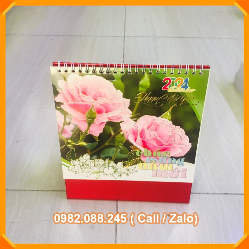 Lịch bàn 2024 kích thước 16cm x 24cm mẫu ngẫu nhiên