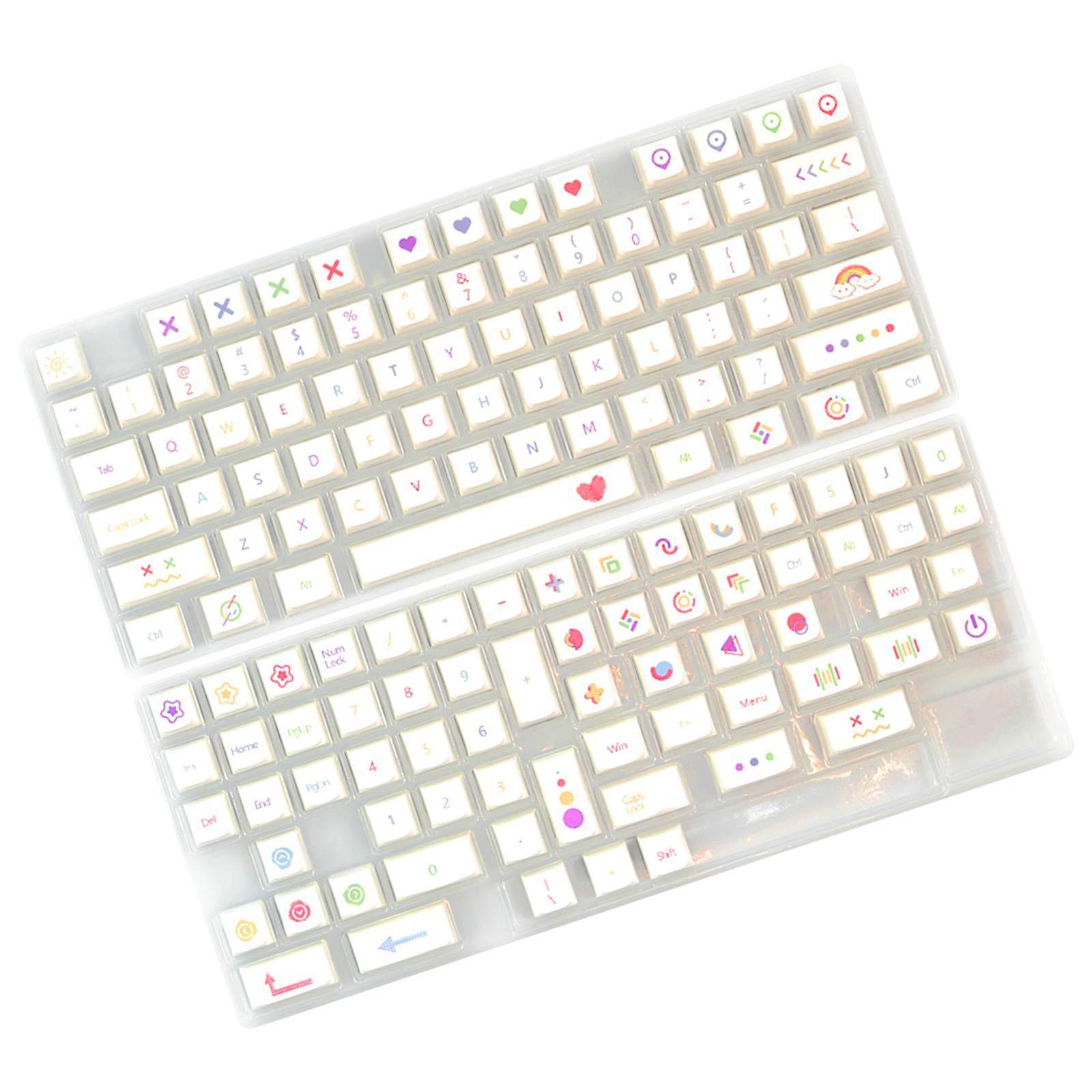 Universal 140 Keys PBT Keycaps Cute Pattern Dye Sub for MX Switch Gaming