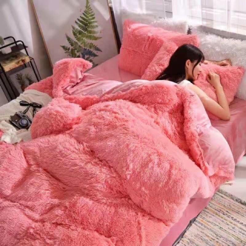 Set ga gối nỉ nhung lông nhập khẩu