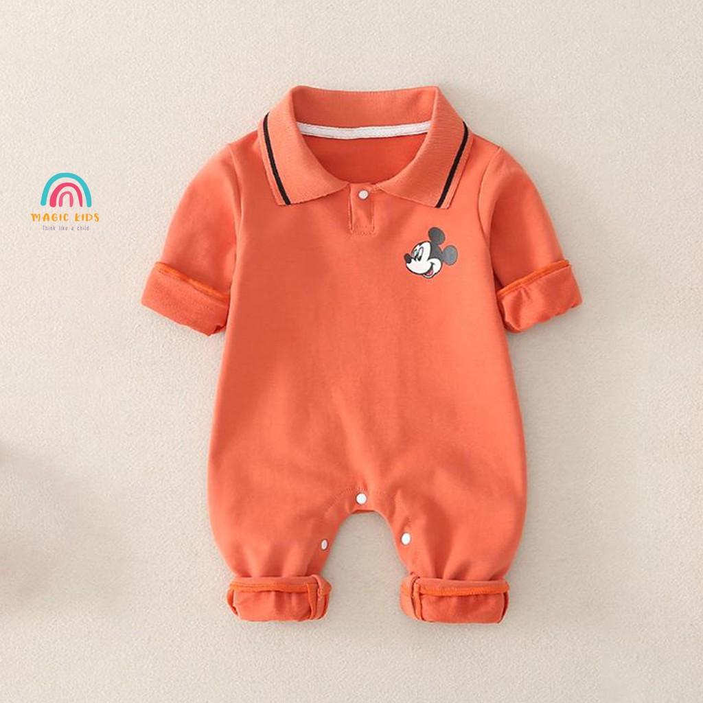 Bộ body dài tay cổ bẻ in hình Mickey nhỏ nhắn BL20006 - MAGICKIDS