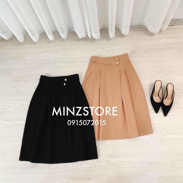 Chân váy chữ A xếp ly dáng dài