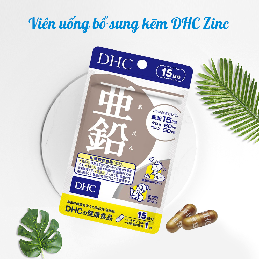 Viên uống bổ sung kẽm DHC Nhật Bản thực phẩm chức năng Zinc giúp ăn ngon miệng, dưỡng tóc và móng khỏe, giảm mụn, hỗ trợ sinh lý nam 30 ngày JN-DHC-ZIN30