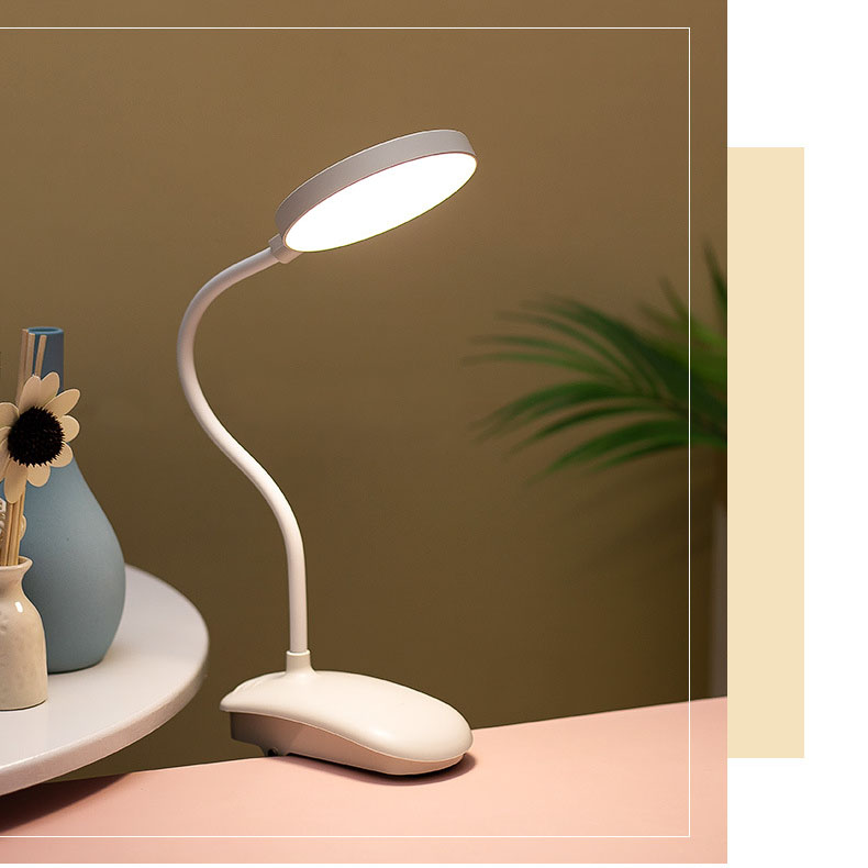 Hình ảnh Đèn Bàn LED Kẹp Đầu Giường Đọc Sách Chống Cận Pin Sạc, Điều Chỉnh Được Độ Sáng - Nhiều Màu