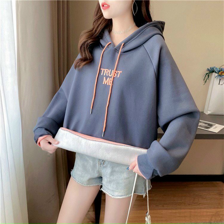 Áo khoác nữ hoodie , mẫu mới thu đông Chandi Kèm Ảnh Thật 2021 HD10