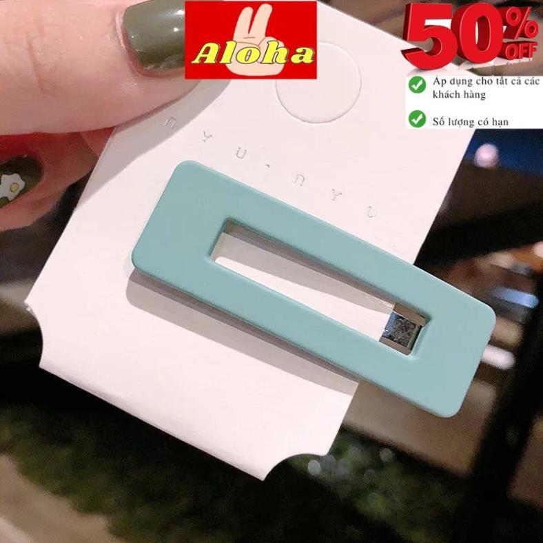 1 Kẹp Tóc Hình Vuông Màu Nhám Phong Cách Hàn Quốc Dễ Thương Cho Nữ ALOHASHOP TRẺ EM