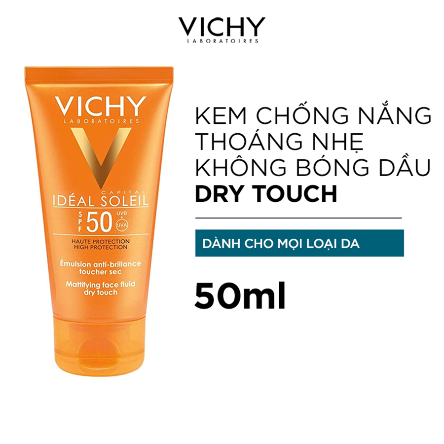 Bộ Kem Chống Nắng Không Gây Nhờn Rít Vichy Ideal Soleil Dry Touch 50Ml Và Gel Rửa Mặt Normaderm Phytosolution 50Ml