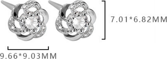 Khuyên tai nữ bạc Ý 925 - Bông tai Bạc Nữ  925  bông hoa  đính đá xinh