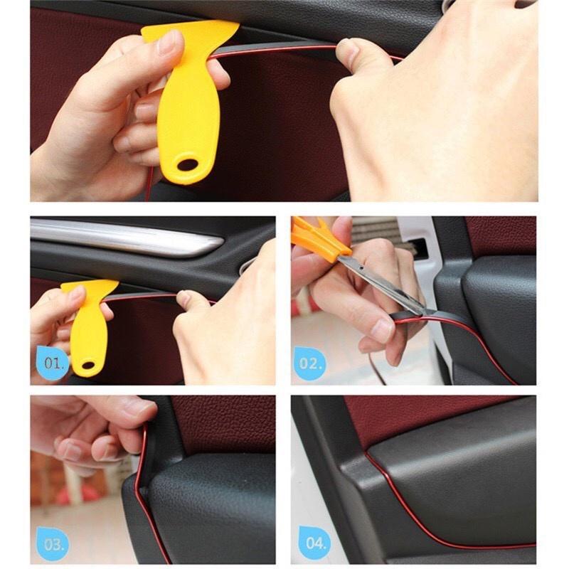 Chỉ viền trang trí nội thất ô tô Chỉ nẹp viền nội thất xe hơi, dây viền trang trí nội thất ô tô, chỉ nội thất