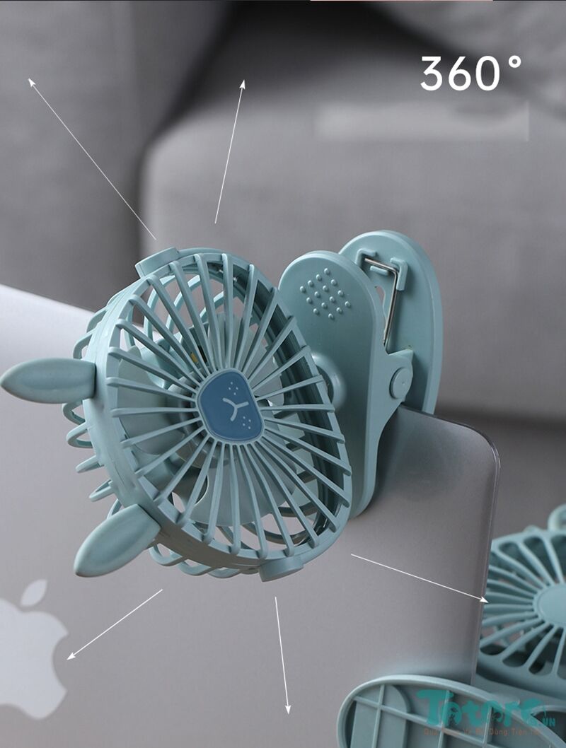 Quạt kẹp hình thú mini fan có led, kẹp bàn hoặc xe đẩy và đèn ngủ cho bé (mẫu ngẫu nhiên) - HT06