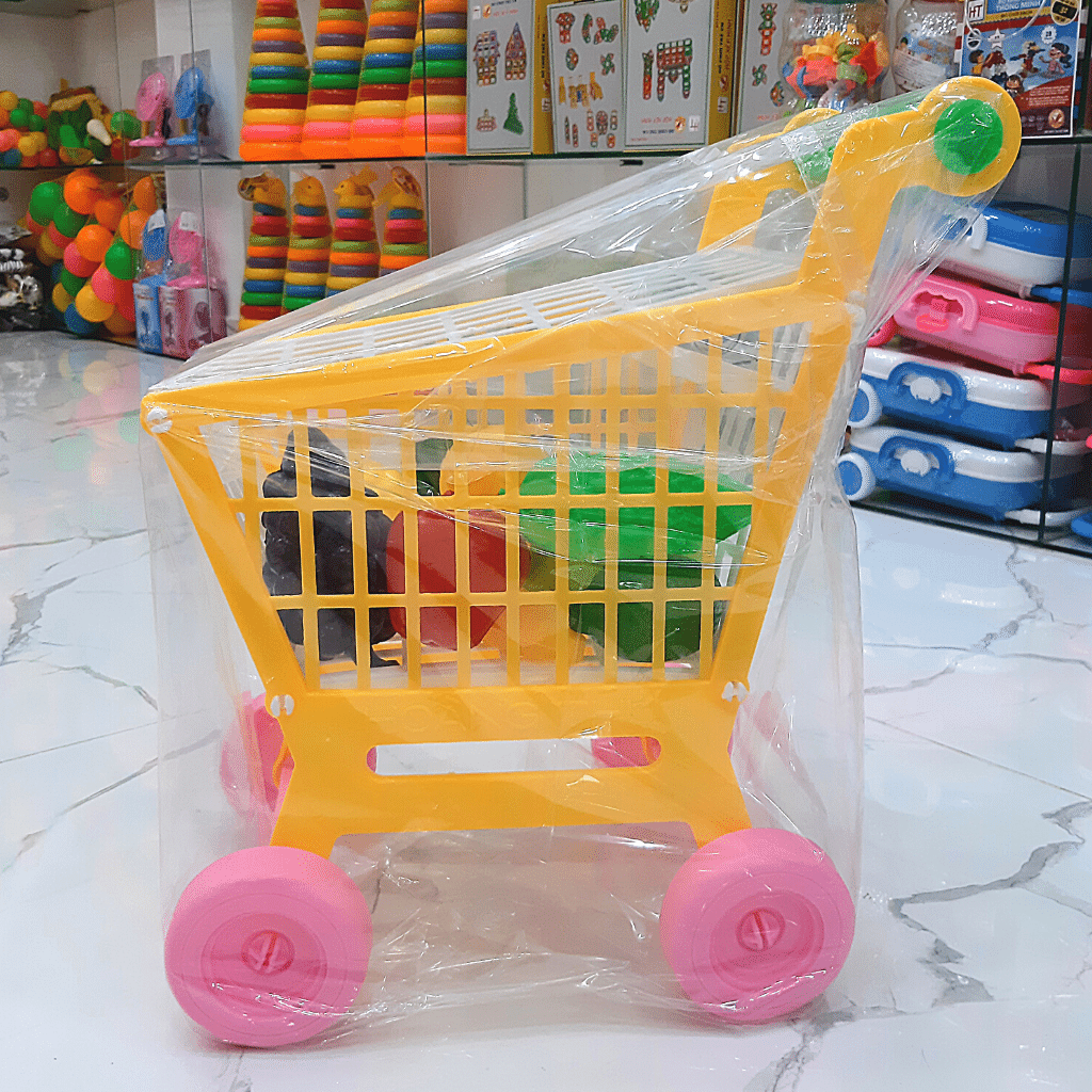 Xe đẩy siêu thị đồ chơi có bé HT7660