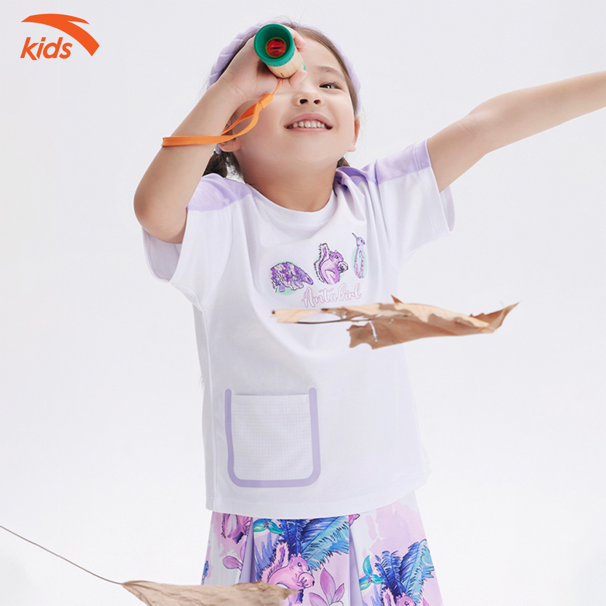 Áo phông thời trang bé gái, co dãn 4 chiều, chất liệu cotton Anta Kids 362239144