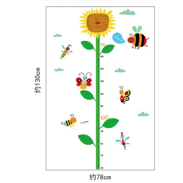 Decal trang trí thước đo hoa hướng dương
