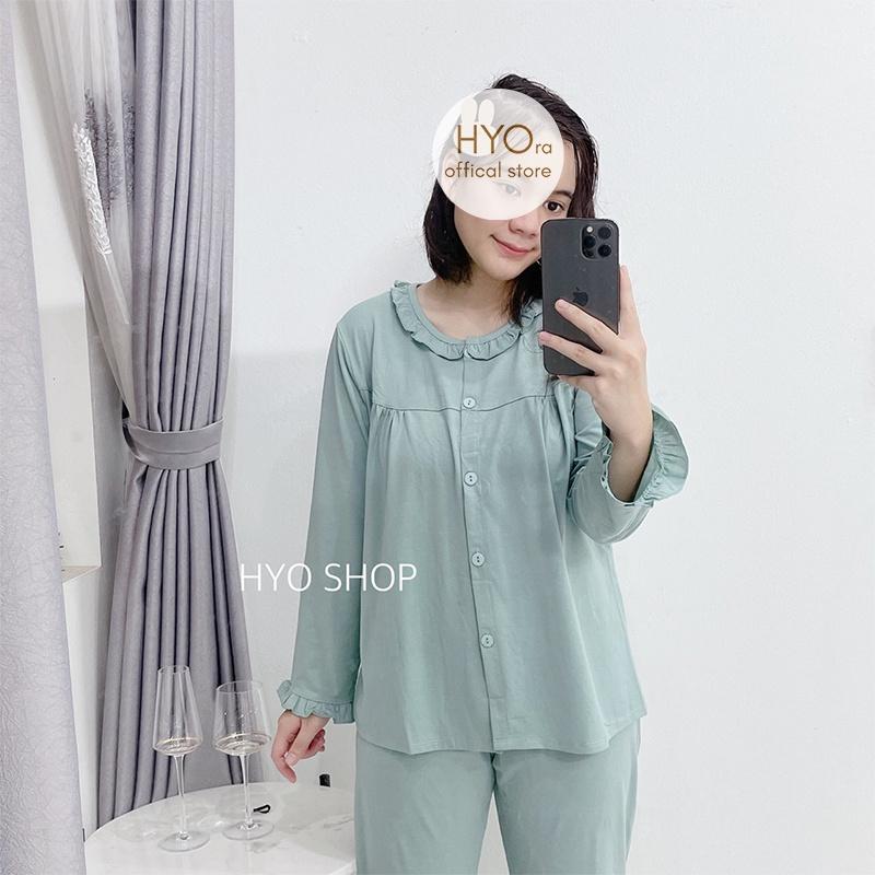 Bộ bầu sau sinh mặc ở nhà thu đông Cotton mềm có khóa ngực cho con bú