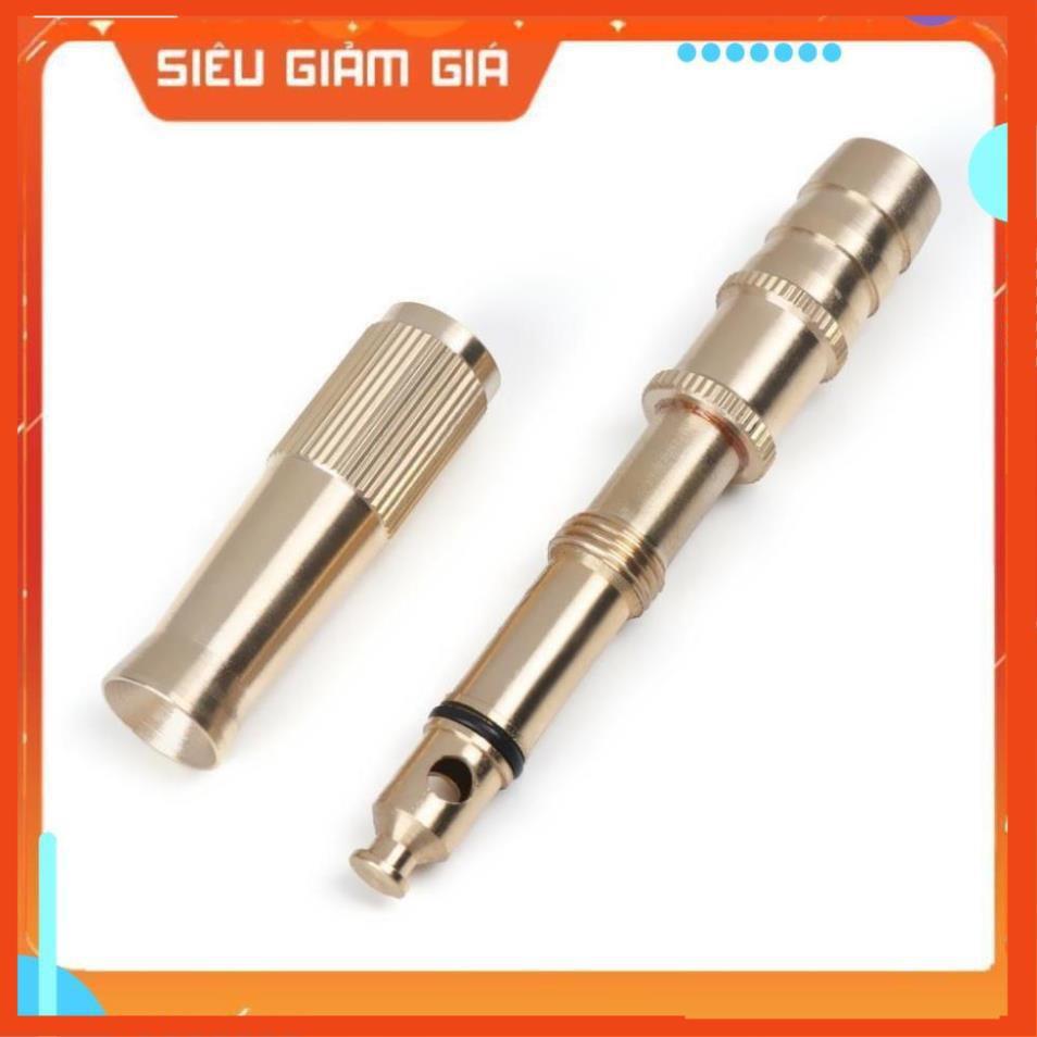 Đầu vòi xịt tăng áp mini bằng đồng có siết vòi đi kèm phun nước rửa xe, tưới cây tăng áp đa năng 206587