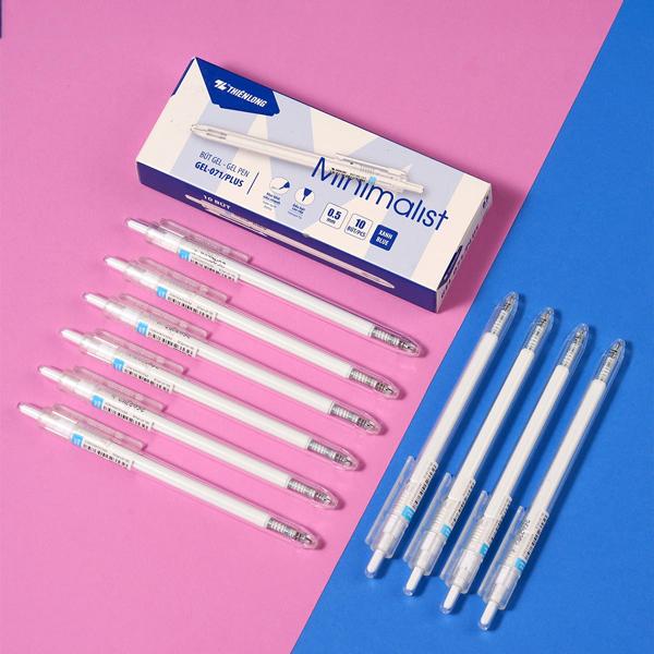 Hộp 10 Bút Gel Minimalist 0.5 mm - Thiên Long GEL-071/PLUS - Mực Xanh