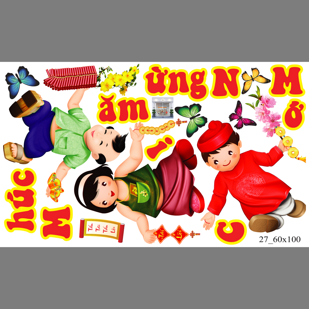 Decal trang trí tết xuân 2020 combo số 9