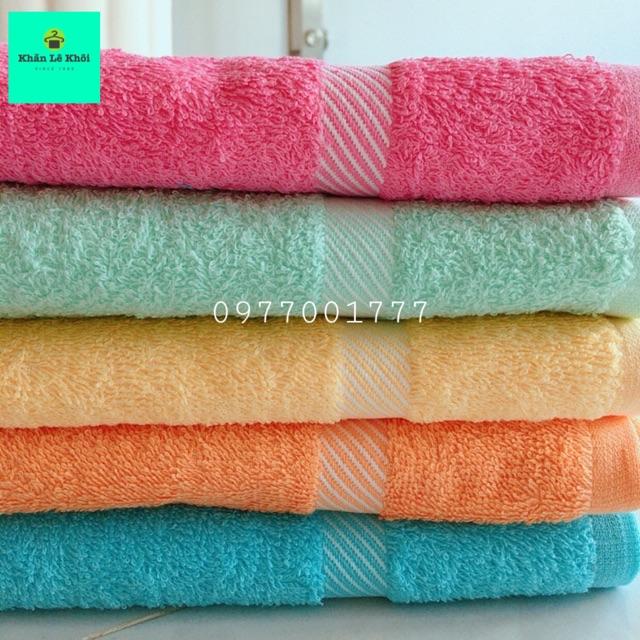 Khăn tắm vừa 50x100cm 100% cotton thấm hút tốt Hoạ tiết ô - Thương hiệu KMH Nhiều màu