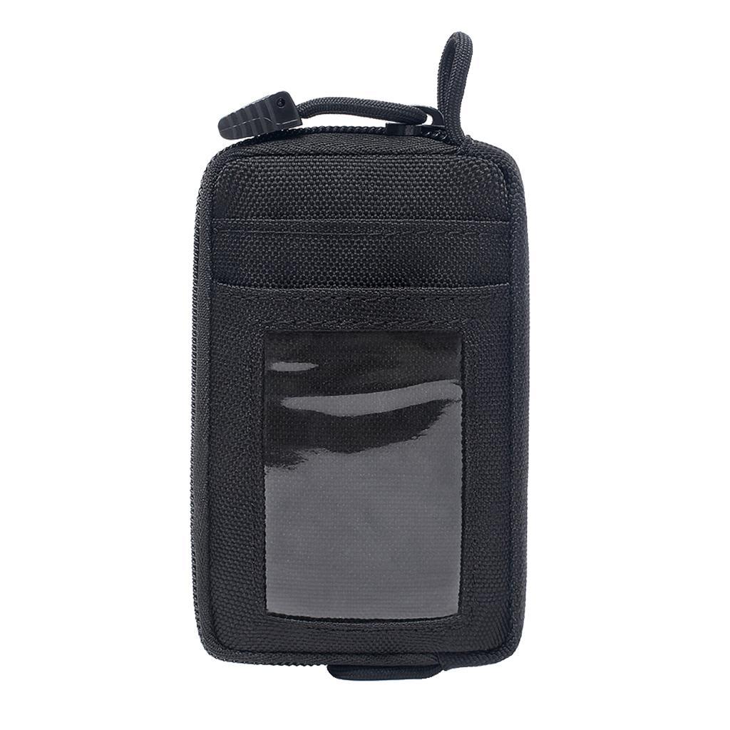 Nylon Waterproof Sport  Bag Hiking Belt Zipper Pouch Wallet Black