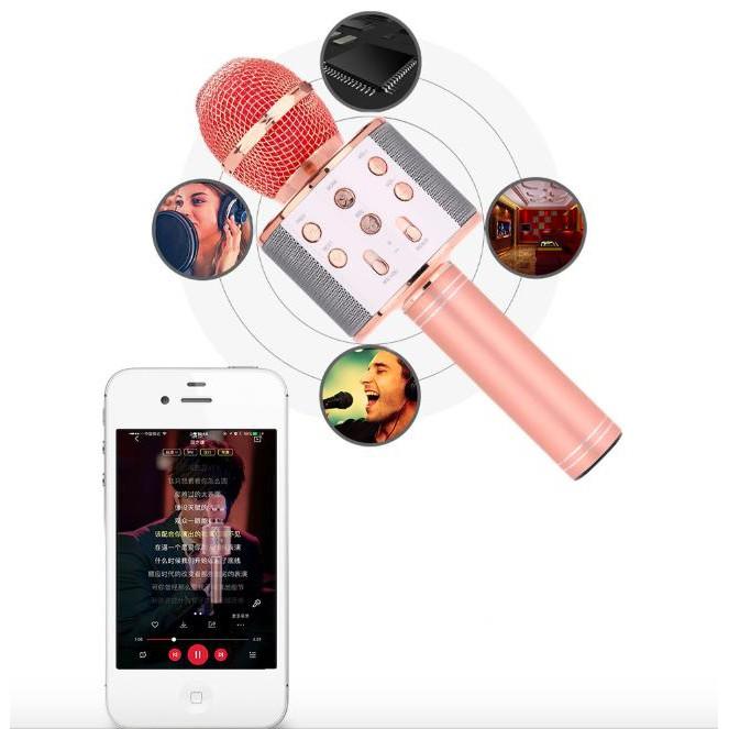 Micro kiêm loa bluetooth karaoke không dây KTV HIFI 1800mAh - Home and Garden