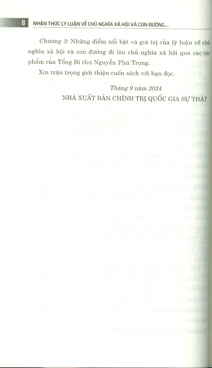 Nhận Thức Lý Luận Về Chủ Nghĩa Xã Hội Và Con Đường Đi Lên Chủ Nghĩa Xã Hội Ở Việt Nam - Qua Các Tác Phẩm Của Tổng Bí Thư Nguyễn Phú Trọng (Sách Chuyên Khảo, Xuất Bản Lần Thứ Hai, Có Chỉnh Sửa, Bổ Sung)
