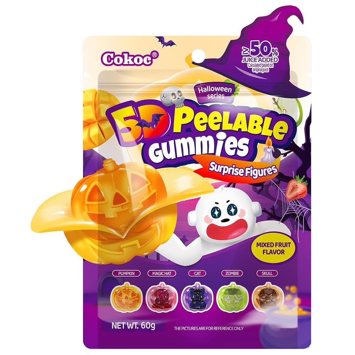 Kẹo Dẻo Bóc Vỏ Cokoc 60g - Phiên Bản Halloween
