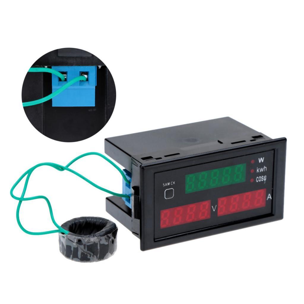 AC80-300V 100A Digital LED Amp Volt Meter Power Electric Energy Tester & CT
