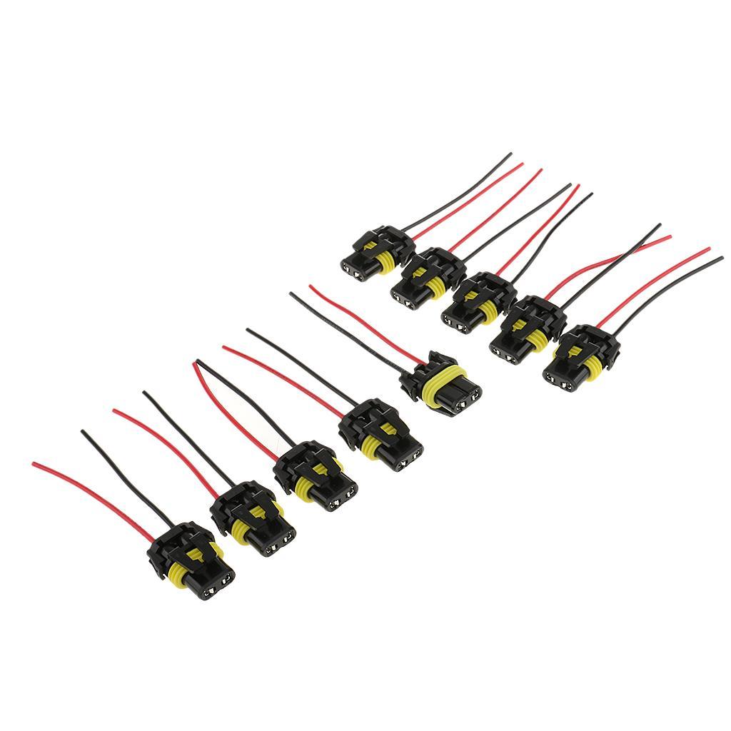 10 Pieces 9005 Headlight Fog Light Universal Wiring Harness Socket Wire