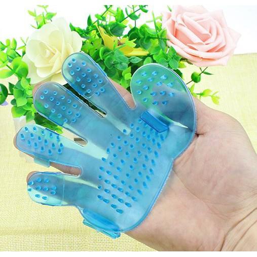 Lược chải lông chó mèo và găng tay tắm chất liệu cao su dẻo mềm mại