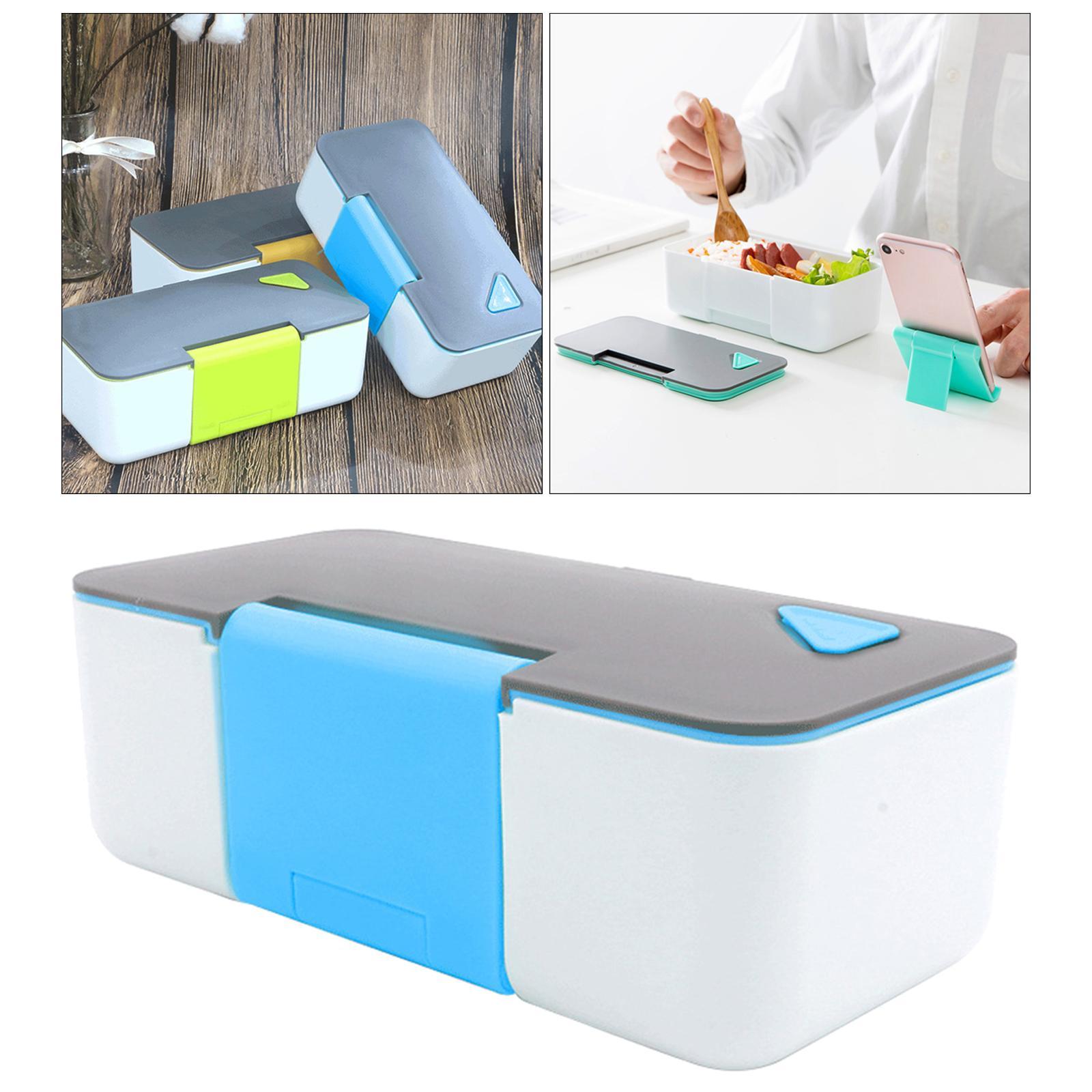 Japanese Lunch Box Creative with Mobile Phone Holder for Sushi Students Sky Blue