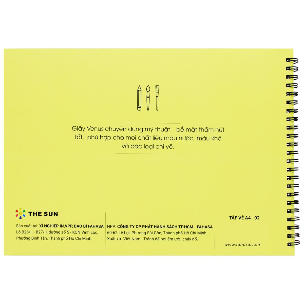 Tập Vẽ Lò Xo Art Sketch A4 - 40 Trang 220gsm - The Sun 02