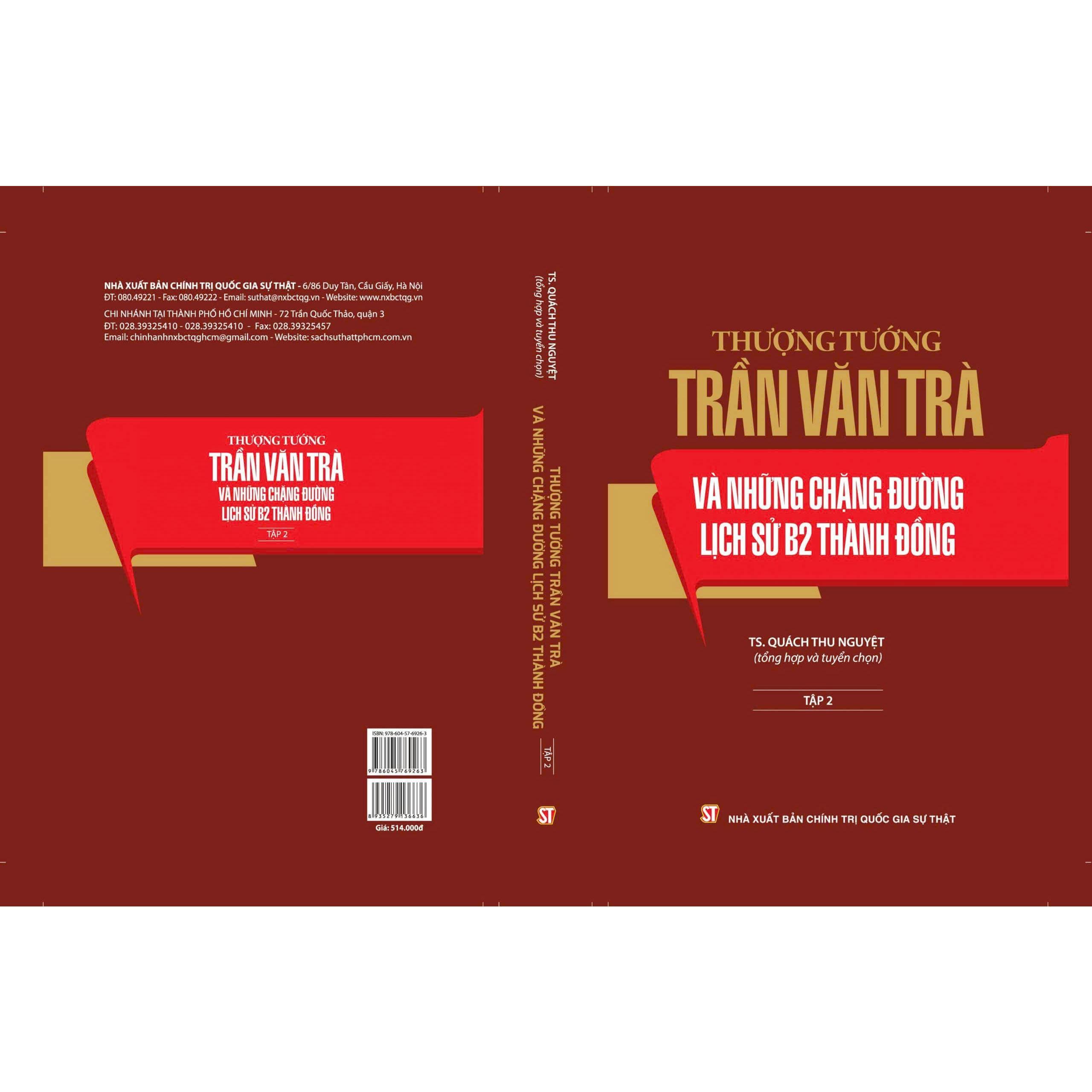 Sách - Thượng Tướng Trần Văn Trà Và Những Chặng Đường Lịch Sử B2 Thành Đồng - Combo 2 Tập - NXB Chính Trị Quốc Gia