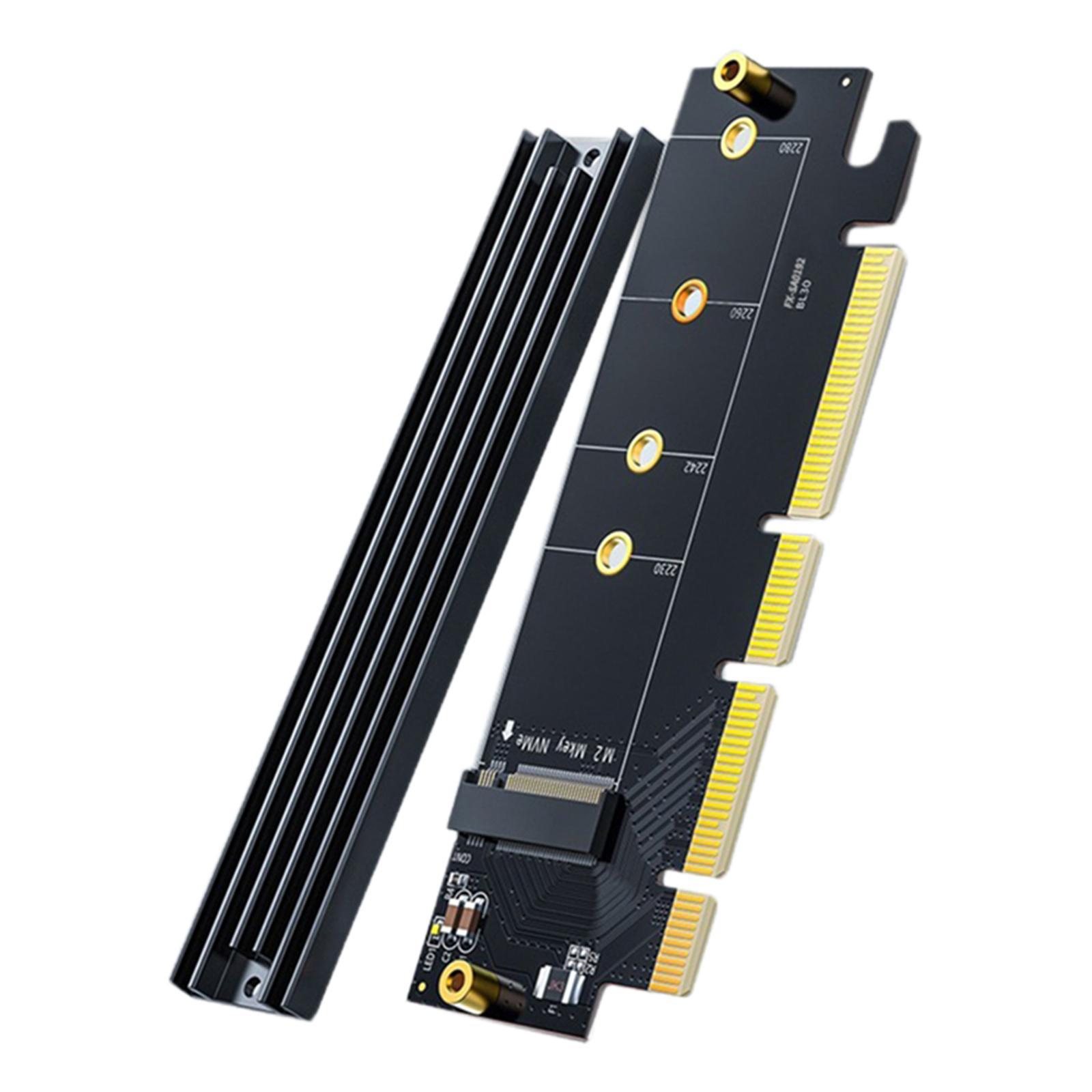 Low Profile PCIe 4.0 x4 to M.2 Expansion Card for M.2 SSD with Heatsink