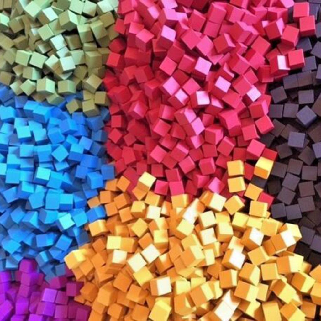 2x 100 Pieces Multicolor Wooden Cubes Square Blocks Crafts Decoration