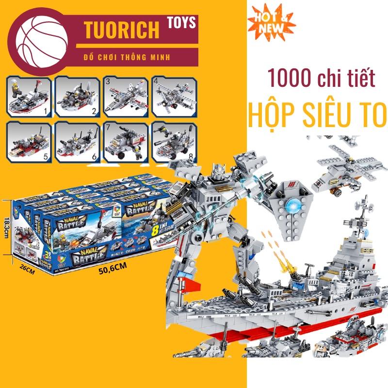 Bộ đồ chơi lắp ráp xếp hình Lego Tàu Chiến Hạm, máy bay chiến đấu, Lego Thuyền bảo vệ bờ biển