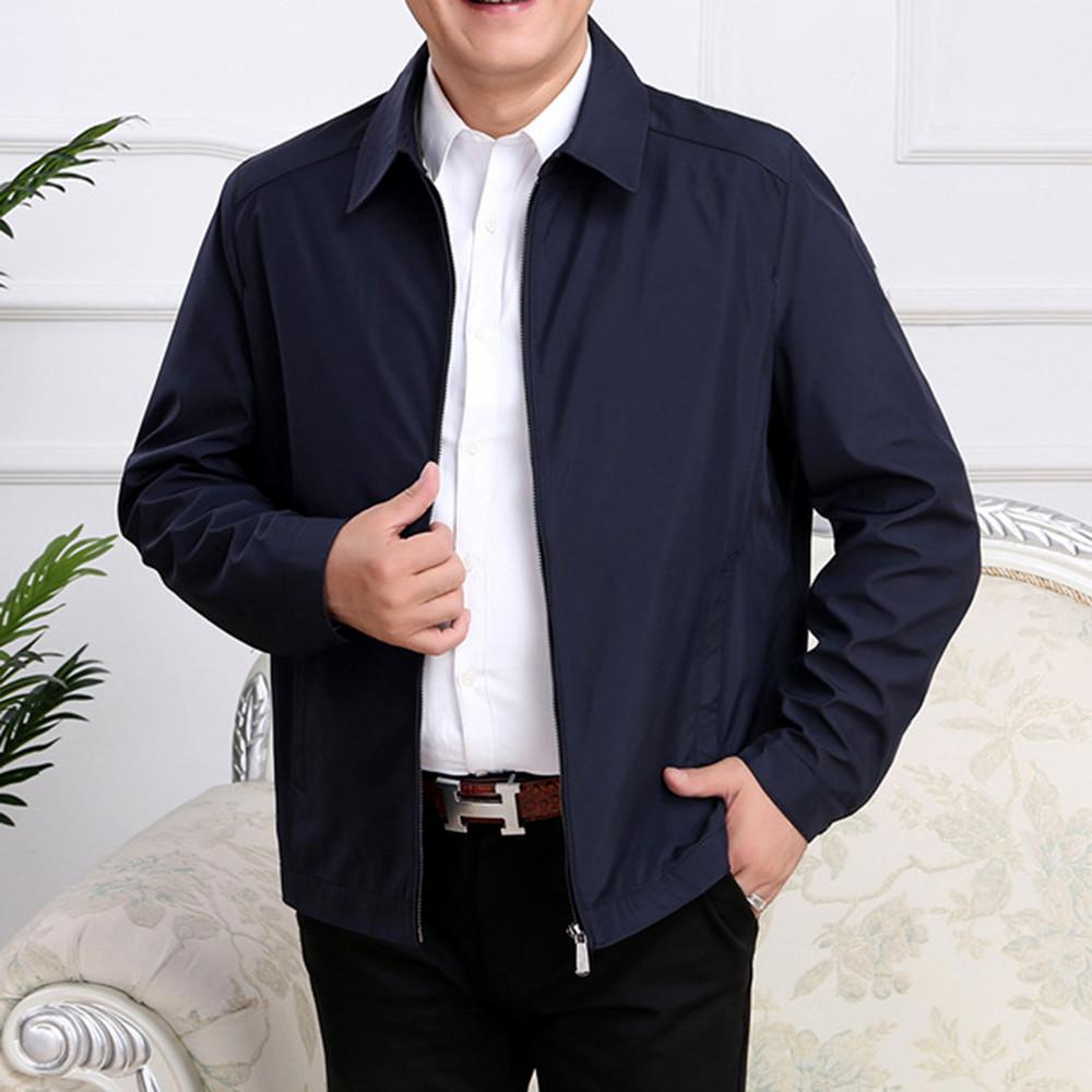Áo Khoác Gió Thu Đông Nam Trung Niên 2 Lớp Cổ Bẻ